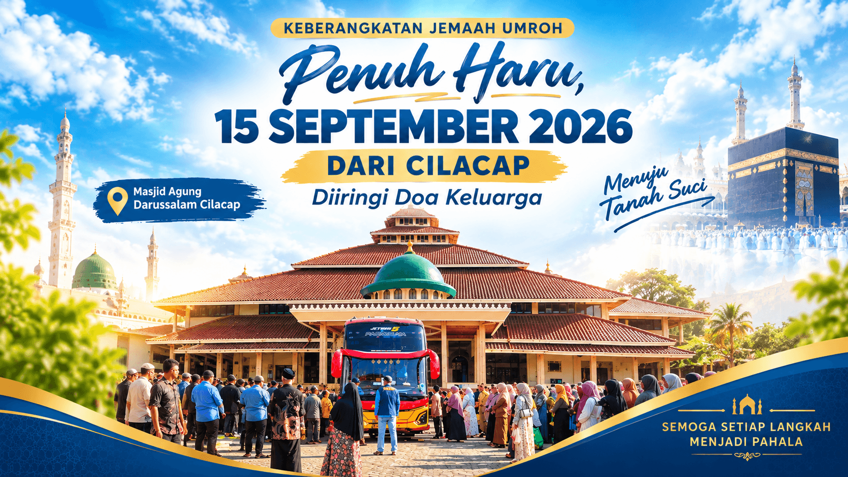 Penuh Haru, Keberangkatan Jamaah Umroh 15 September 2026 dari Cilacap Diiringi Doa Keluarga