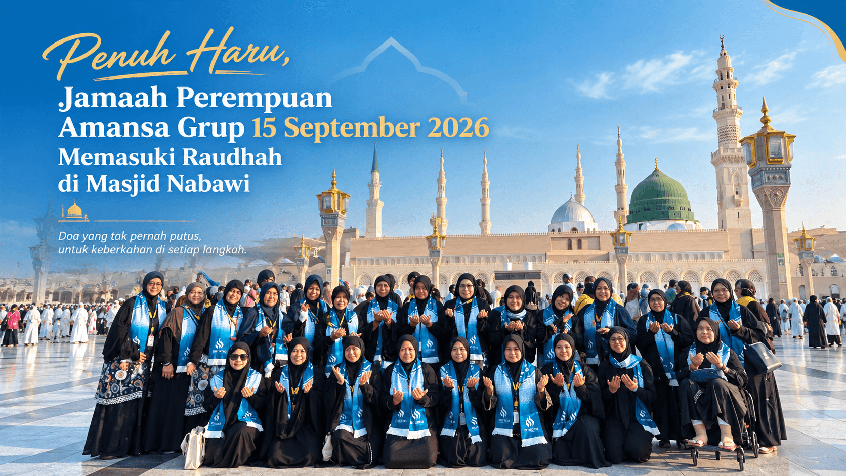 Menjemput Kekhusyukan di Raudhah, Jamaah Perempuan Amansa Grup 15 September 2026 Jalani Ibadah di Masjid Nabawi