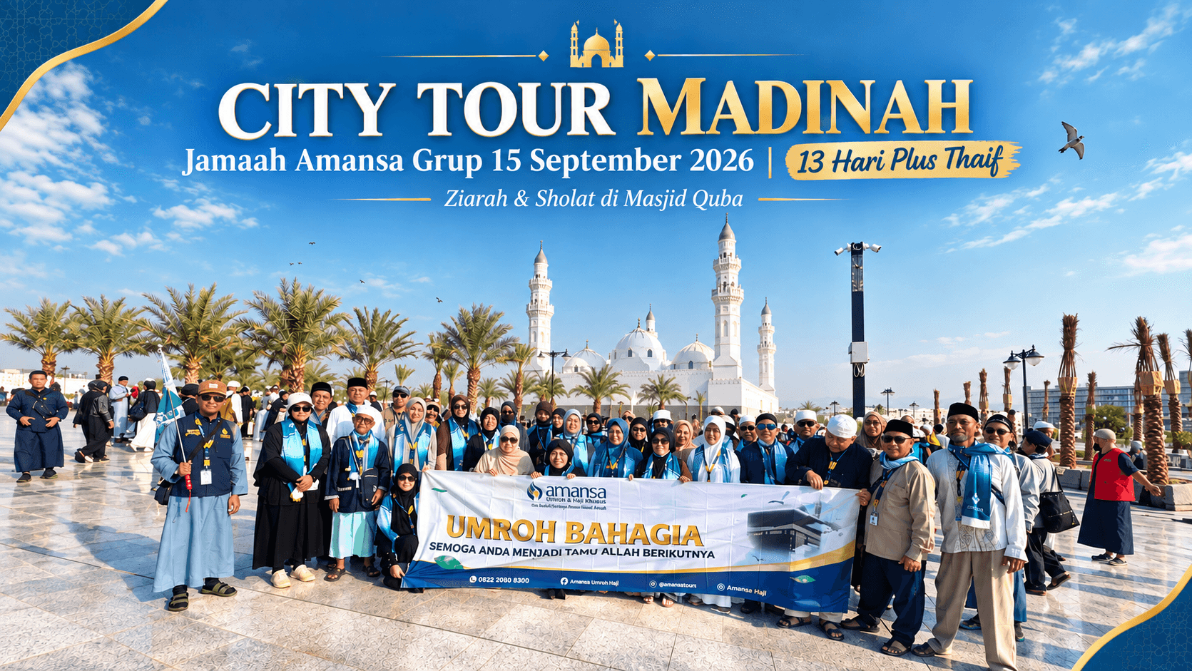 City Tour Madinah, Jamaah Amansa Grup 15 September 2026 Ziarah dan Sholat di Masjid Quba