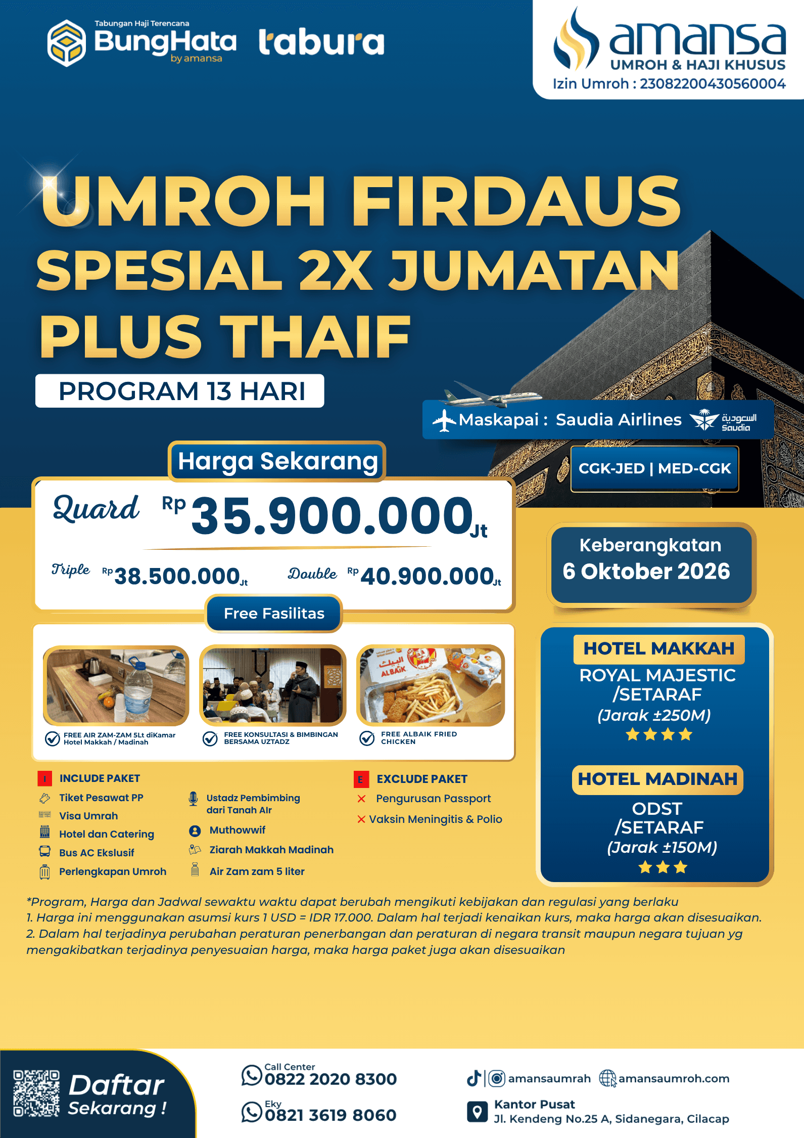 Paket Umroh 13 HARI 2027
