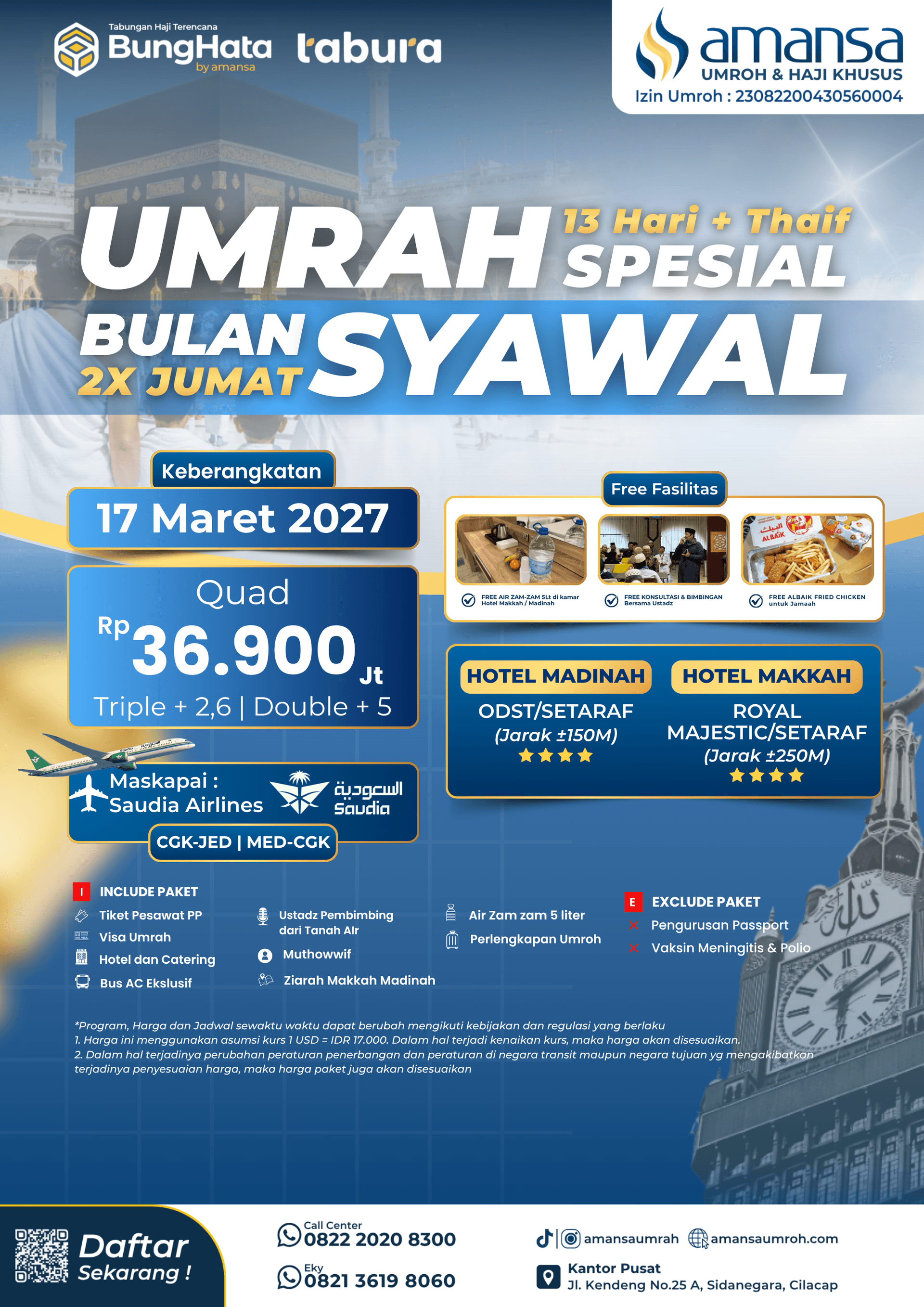 17 MARET 2027 13 HARI 2X JUMATAN